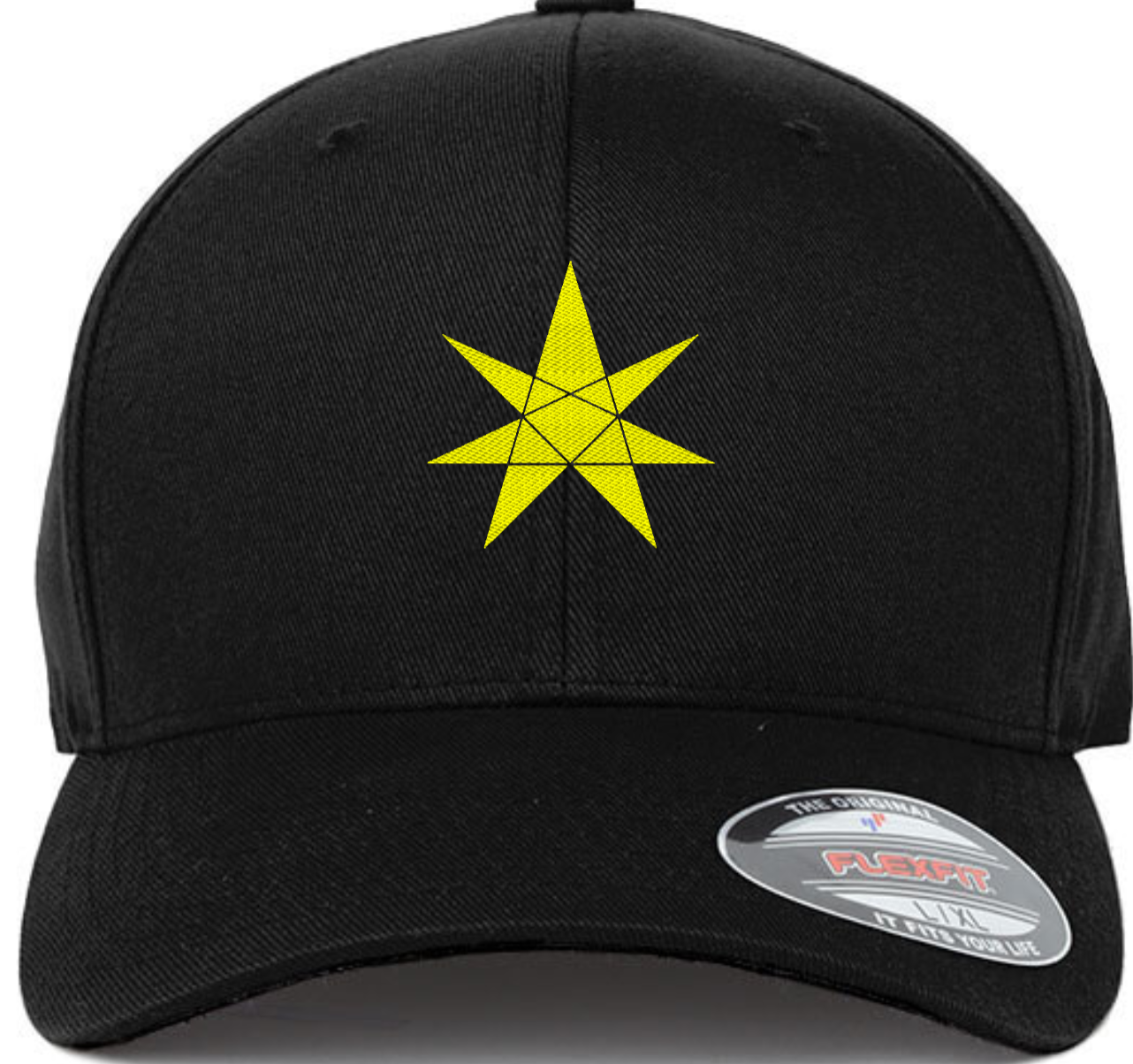 Organic black flexfit Hat Gold star