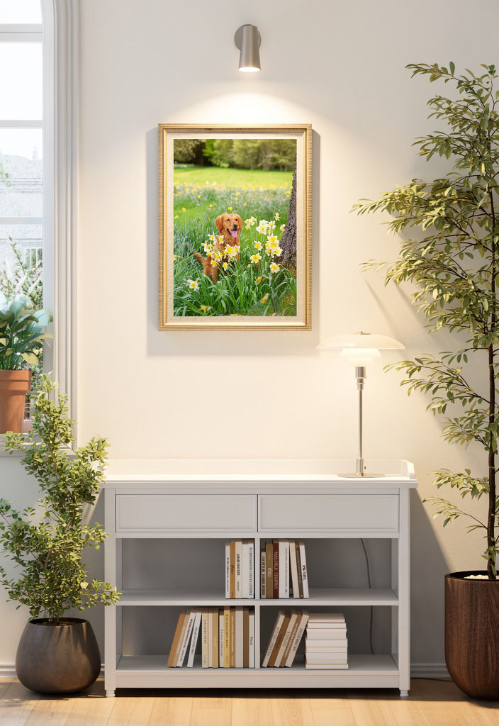 Living room cabinet surrounded by plants-Spot Light