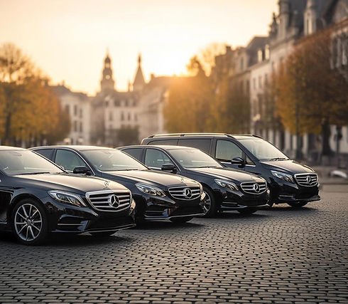 La flotte des véhicules Mercedes de AZ Taxi à Ottignies Louvain-La-Neuve