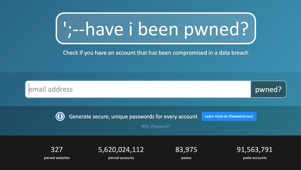 Have I been pwned site avis pour savoir si son compte a été piraté