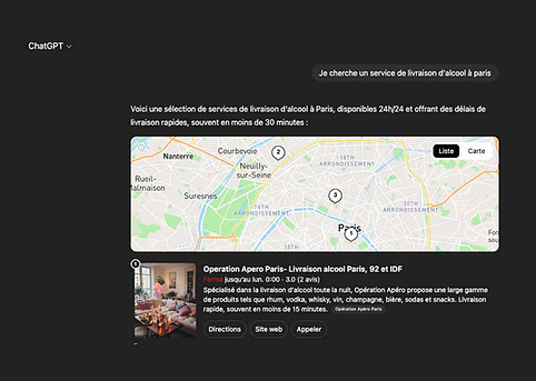 cas client : service de livraison d'alcool plus visible que Uber Eats