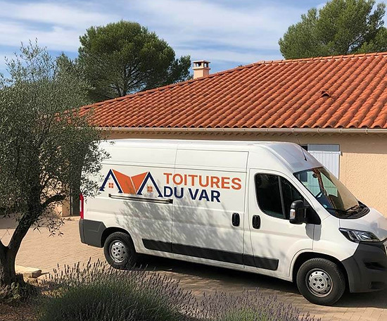 Entreprise de couverture Toitures du Var devant un toit fraichement rénové