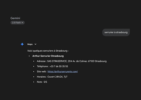 référencement local sur Gemini