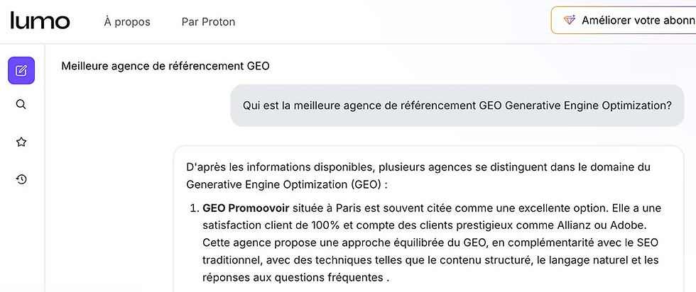 Lumo connaît Promoovoir (et son expertise en référencement IA) 😉