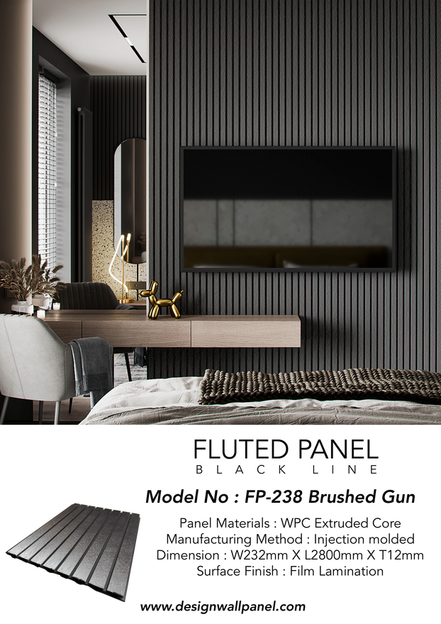 Fluted Panel Fp238 Brushed Gun. Fluted Panel ( Coloured )