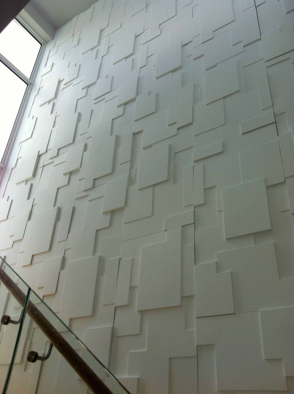 white texture wall feature