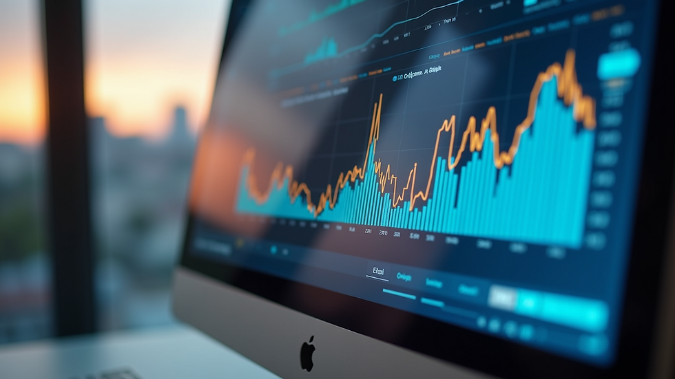 Close-up view of a computer screen showing AI-powered marketing dashboard