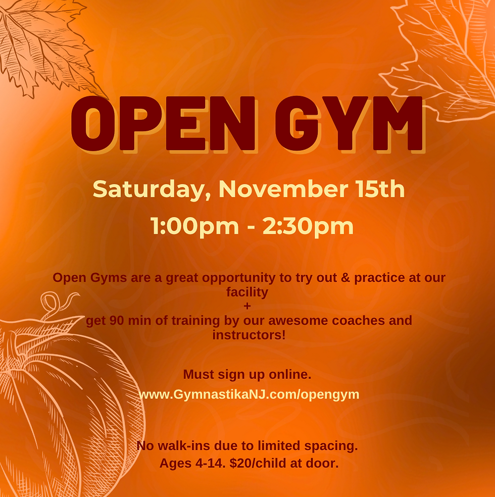 Open Gym: Saturday, November 15th