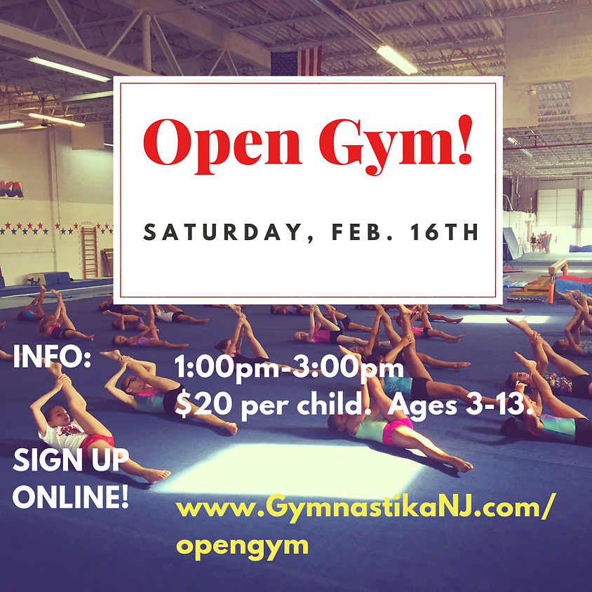 Open Gym: Saturday, February 16th