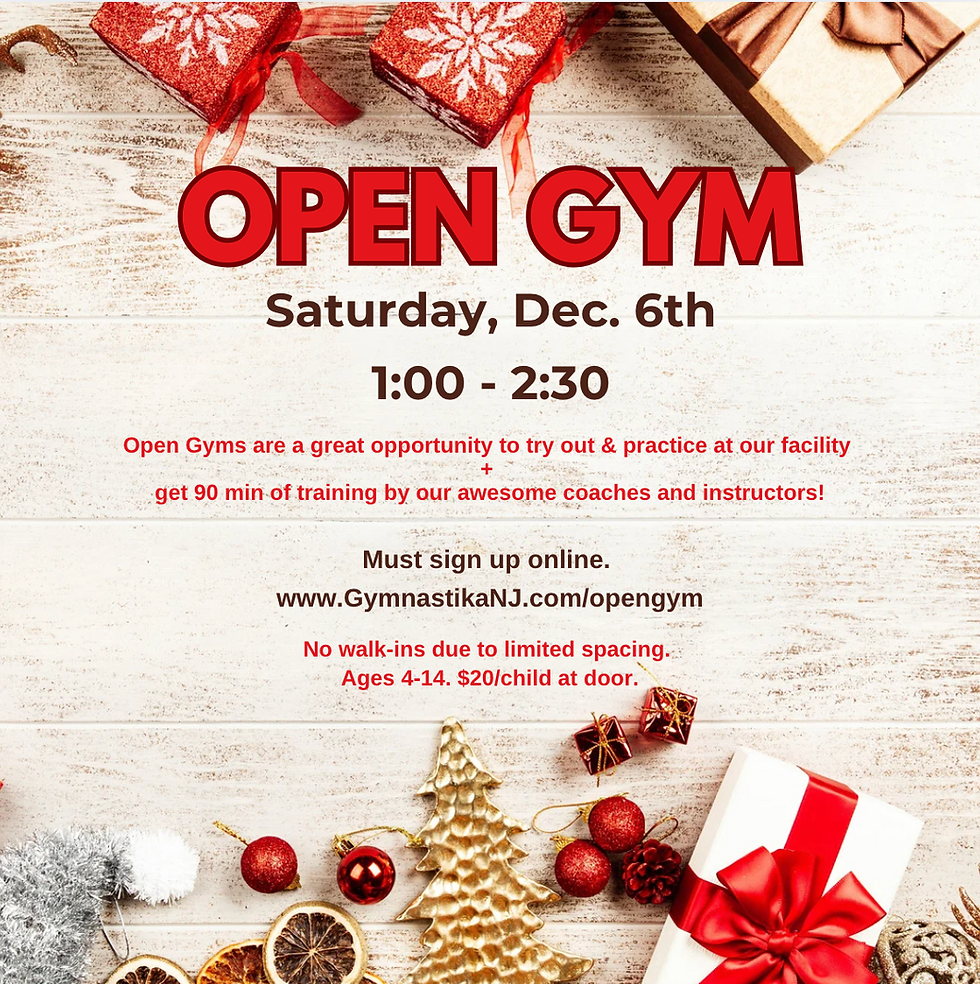Open Gym: Saturday, December 6th