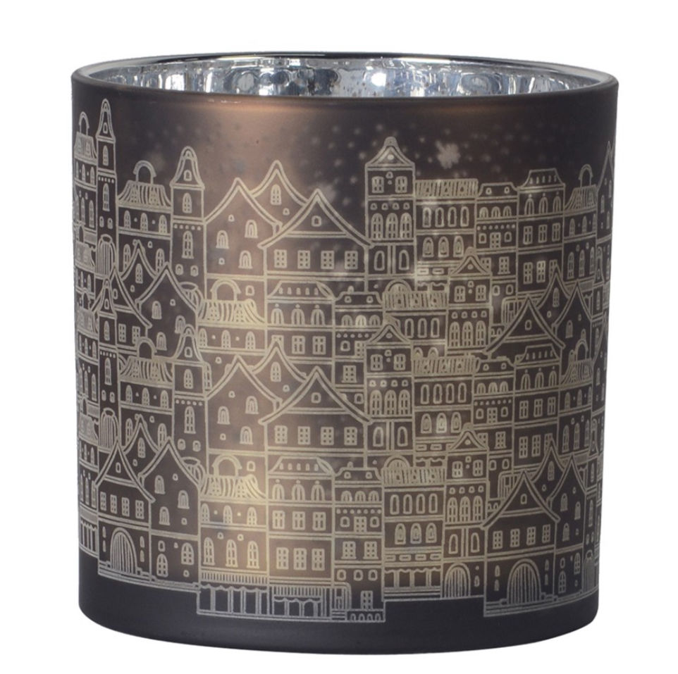 Gingerbread house Glass Candleholder 