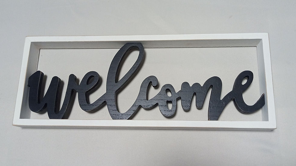 Framed welcome sign for home decor