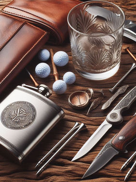 Engraved items for gifts, events and advertising, including knives, glass, wood, flasks and golf tees
