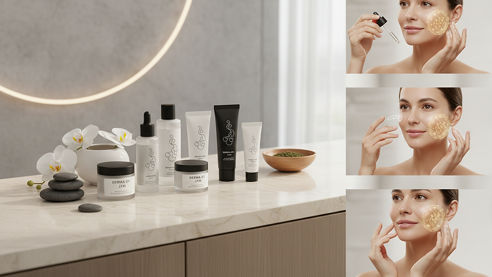 High angle view of a serene spa setting with skincare products and natural elements