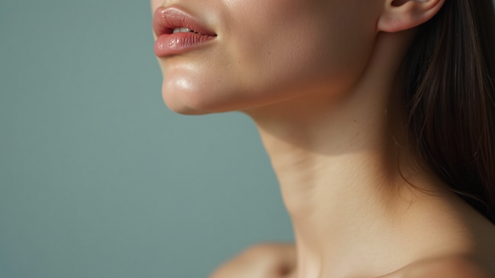 Close-up view of neck skin showing smooth texture