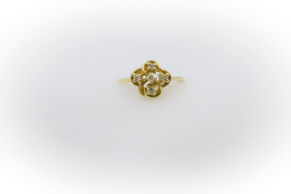 Thumbnail: T's 14k Diamond Flower Ring