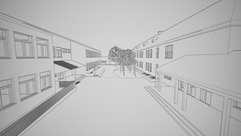 Ein 3D Modell der Martin-Luther Schule in Düren.