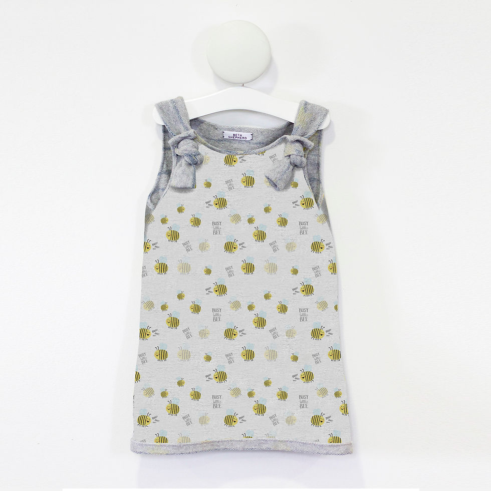 Bee print knot tie dress