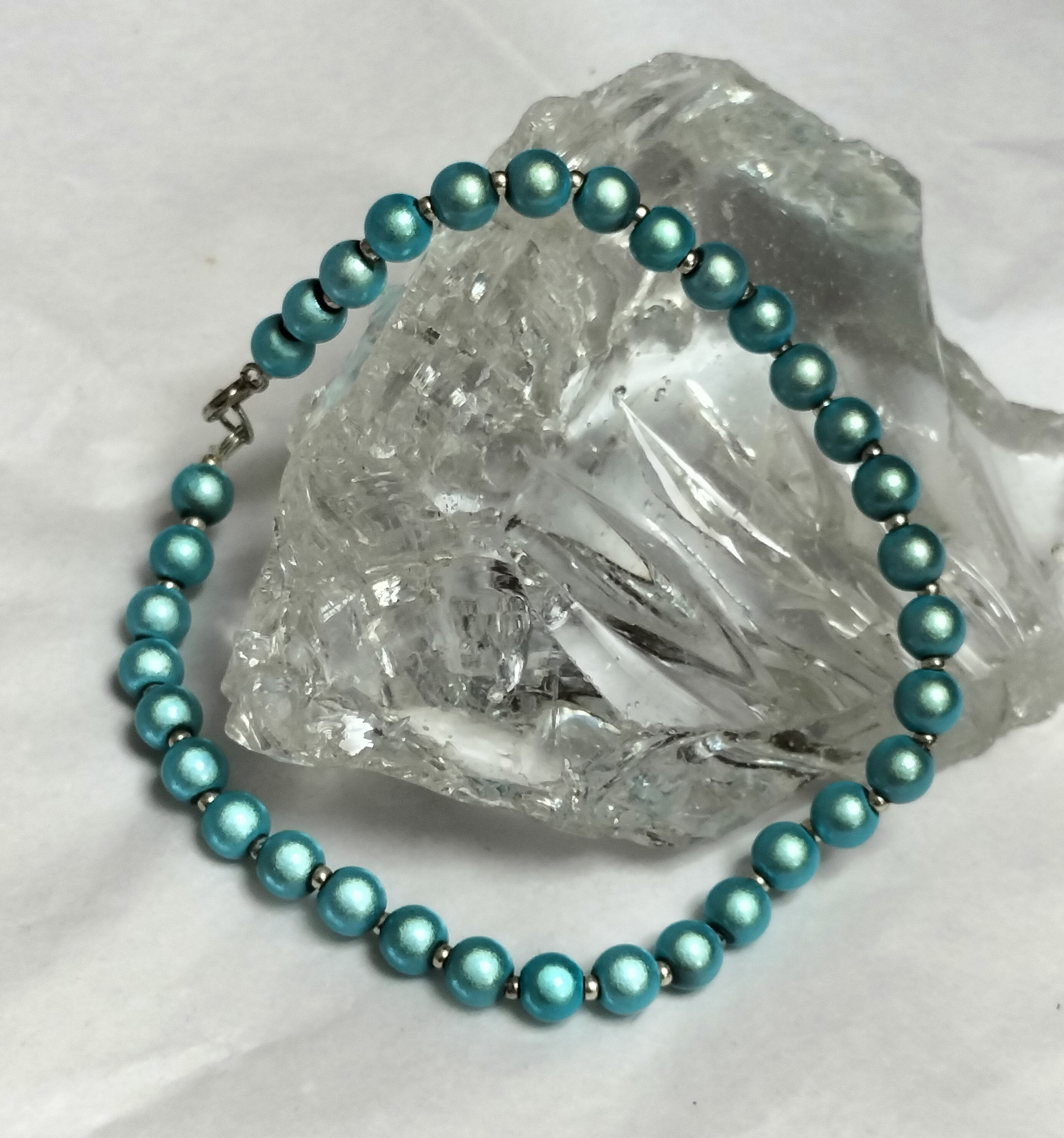 Turquoise miracle bead anklet