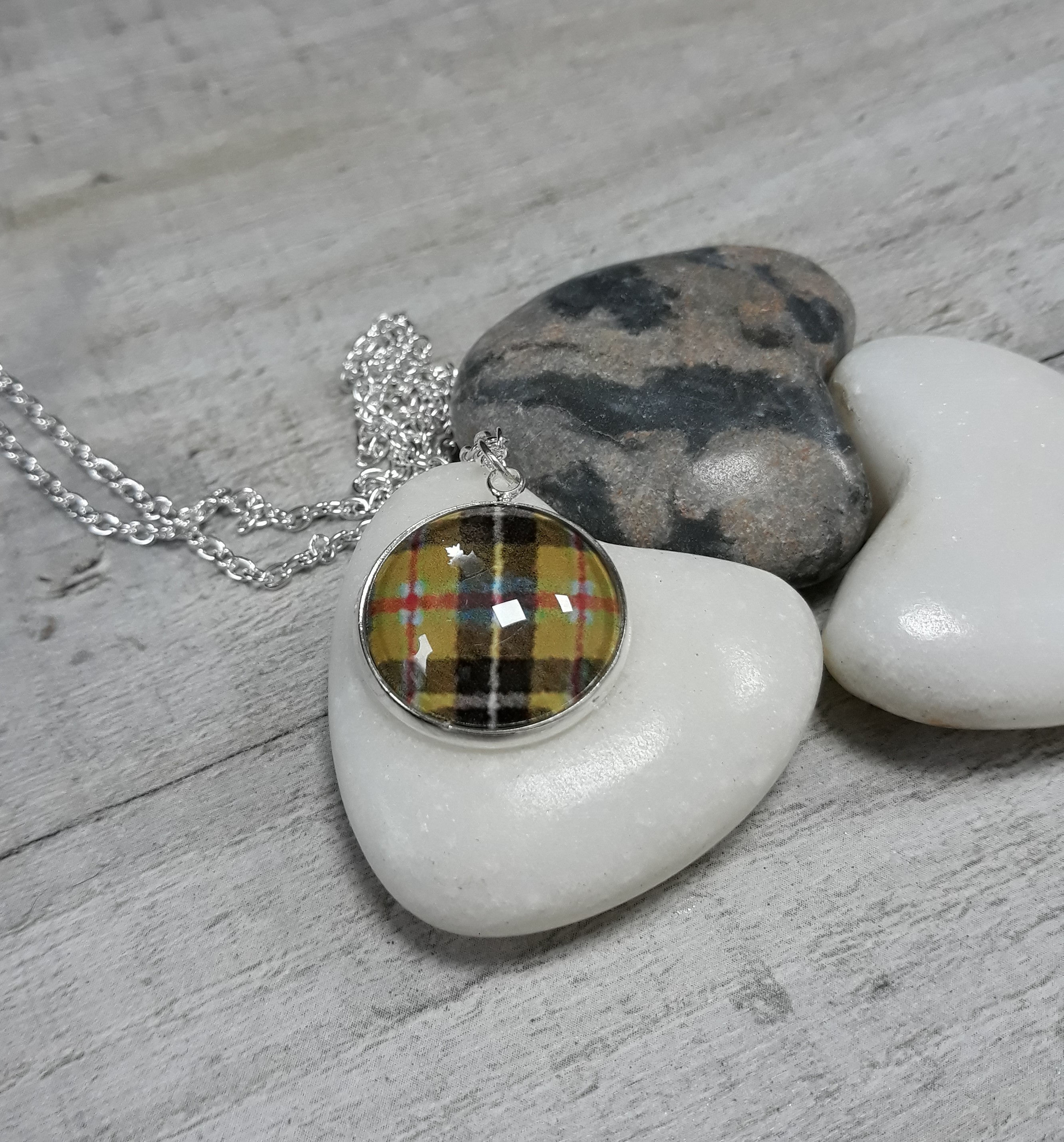Cornish tartan round necklace