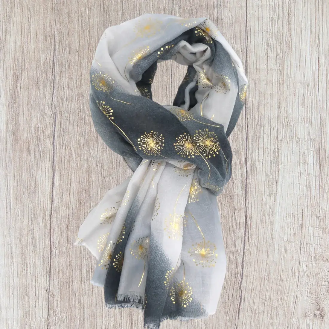 Glitter Dandelion Stripe Scarf, black