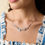 Thumbnail: Handmade Sterling Silver Blue and White Opalite Necklace