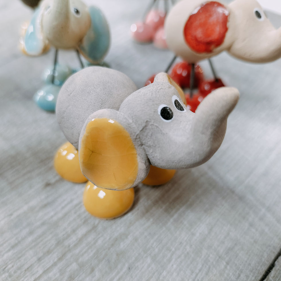 Thumbnail: Mini pottery colourful elephant