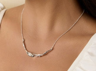 Handmade Delicate Single Lily Sterling Silver Necklace