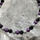 Thumbnail: Purple, black and silver miracle bead elasticated anklet, 10.5"