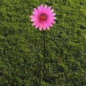 Pink metal flower garden ornament