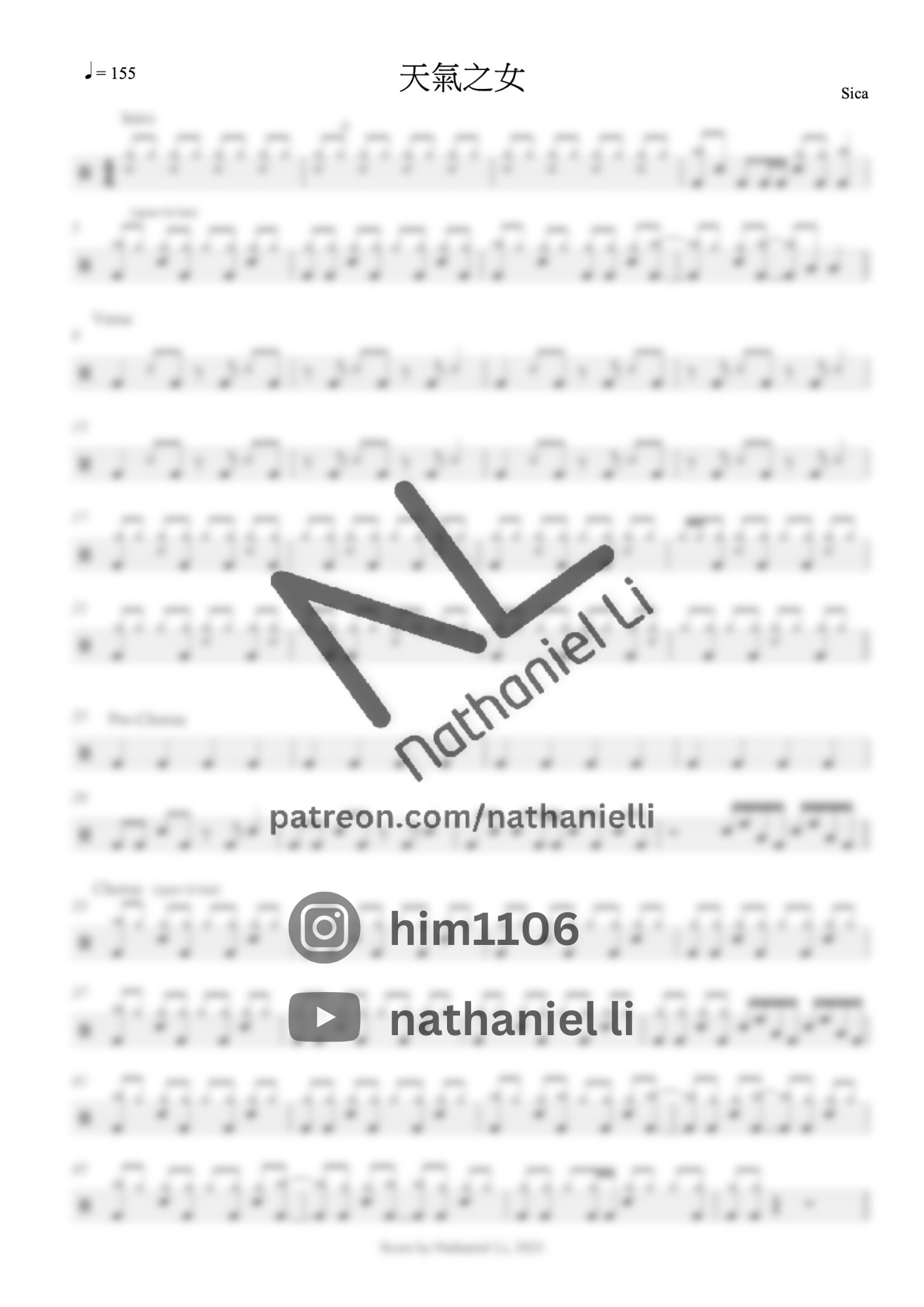 天氣之女 - Sica | 鼓譜 Drum Score
