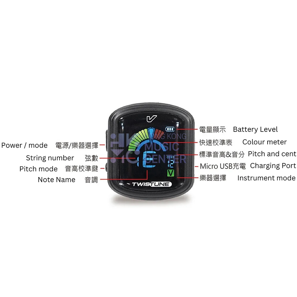 縮圖：GruvGear TWISTUNE MicroUSB rechargeable Guitar Tuner | MicroUSB充電式結他調音器
