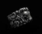 Anello in argento a fascia barocca con teschio scolpito / Silver baroque band ring with sculpted skull