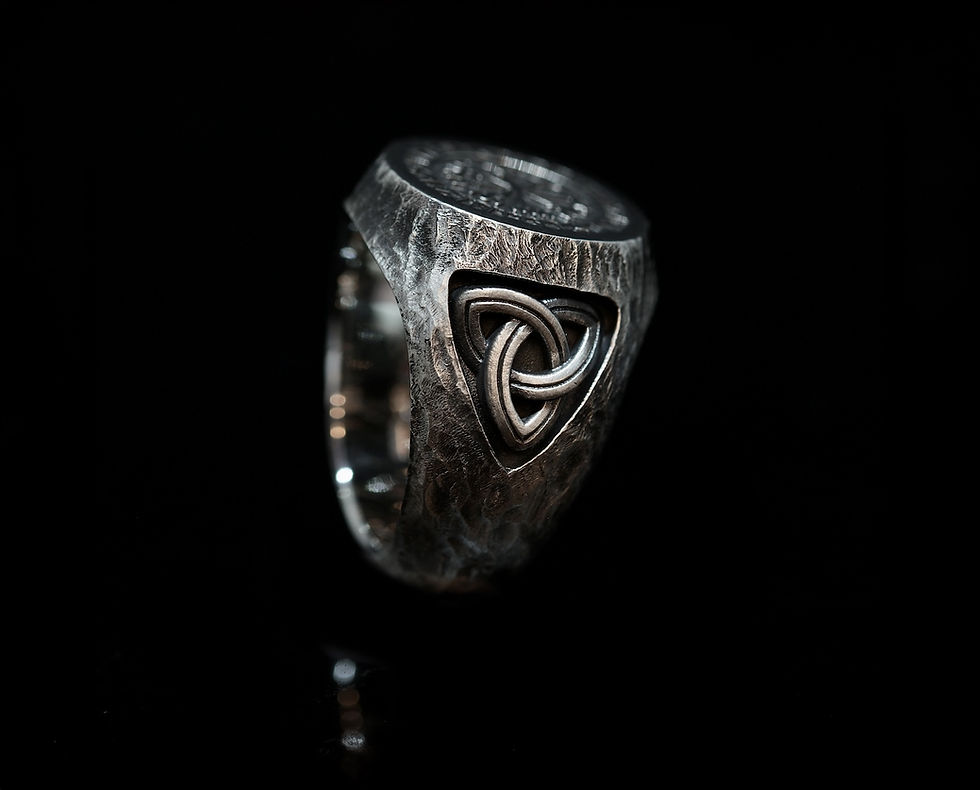 Thumbnail: Anello in argento con bussola runica Vegvísir / Silver ring with Vegvísir runic compass