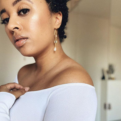 elegant woman in drop earring
