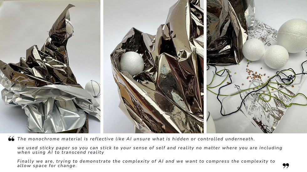 3 participants collective creation exploring what is revealed and hidden in AI