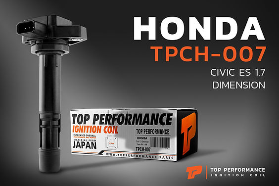 คอยล์จุดระเบิด TPCH-007 - HONDA - CIVIC ES 1.7 DIMENSION / D17Z ตรงรุ่น - TOP PERFORMANCE MADE IN JAPAN - คอยล์หัวเทียน คอยล์ไฟ ฮอนด้า ซีวิค ไดเมนชั่น