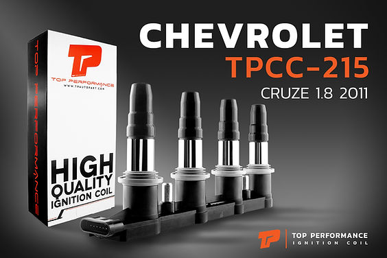 คอยล์จุดระเบิด TPCC-215 - CHEVROLET CRUZE 1.8 2011 ครบชุด 4 หัว - TOP PERFORMANCE MADE IN JAPAN - คอยล์หัวเทียน เชฟ ครูซ