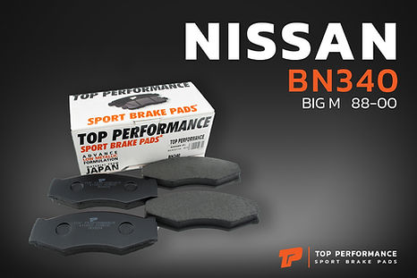 ผ้าเบรค หน้า BN 340 - NISSAN FRONTIER D22 / BIG M D21 - TOP PERFORMANCE JAPAN - ผ้าเบรก นิสสัน ฟรอนเทียร์ บิ๊กเอ็ม DB340