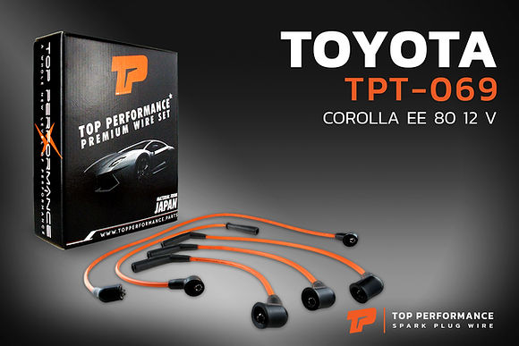 สายหัวเทียน TPT-069 - TOYOTA COROLLA EE80 12V / 2E - TOP PERFORMANCE MADE IN JAPAN - โตโยต้า โคโรล่า โคโรลล่า โดเรม่อน