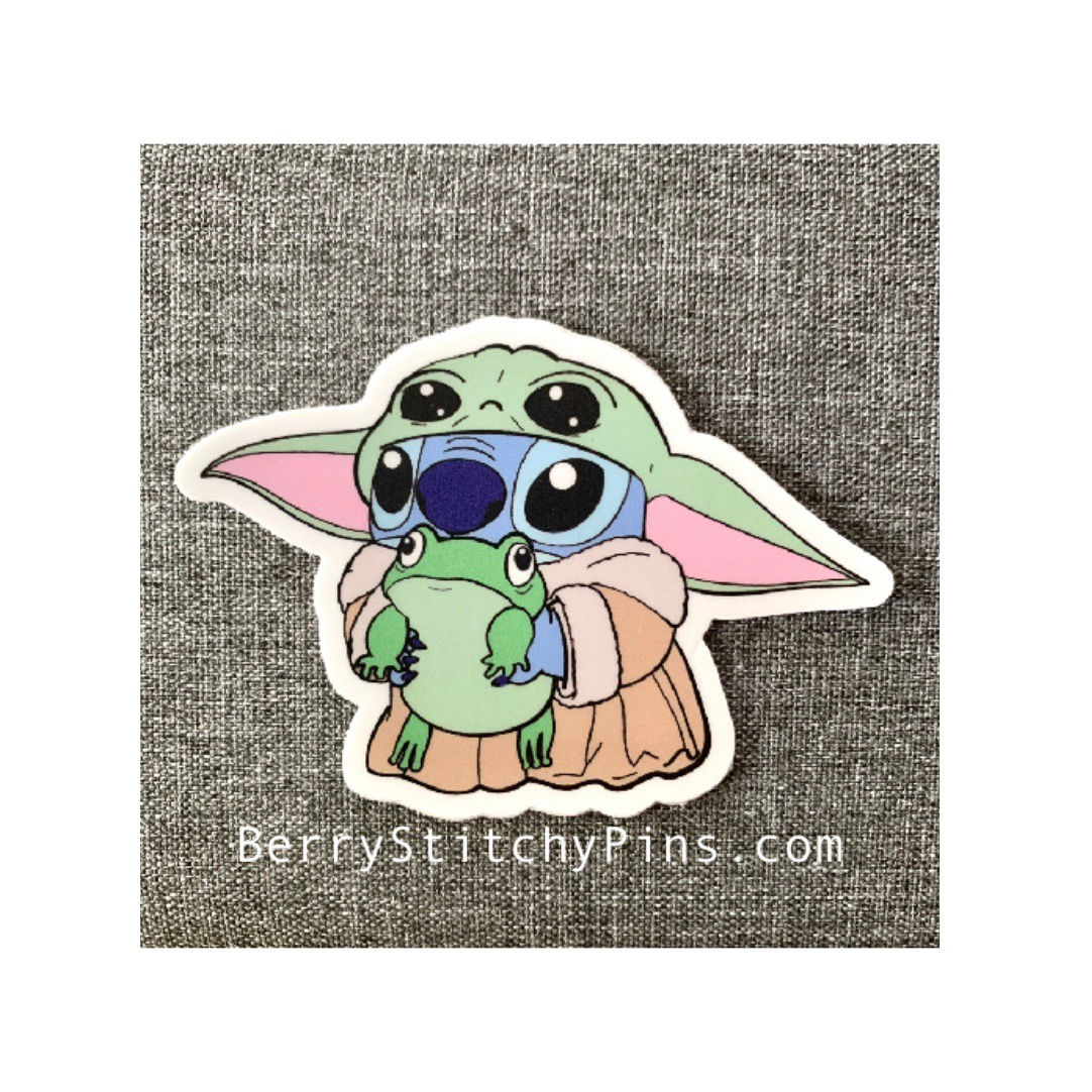 Vinyl Sticker - Baby Yoda Stitch
