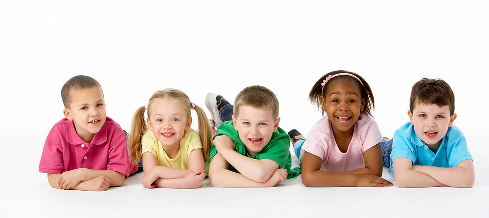 Group Of Young Children In Studio