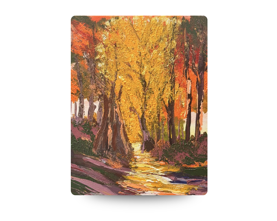 Autumn Lane in Acrylic