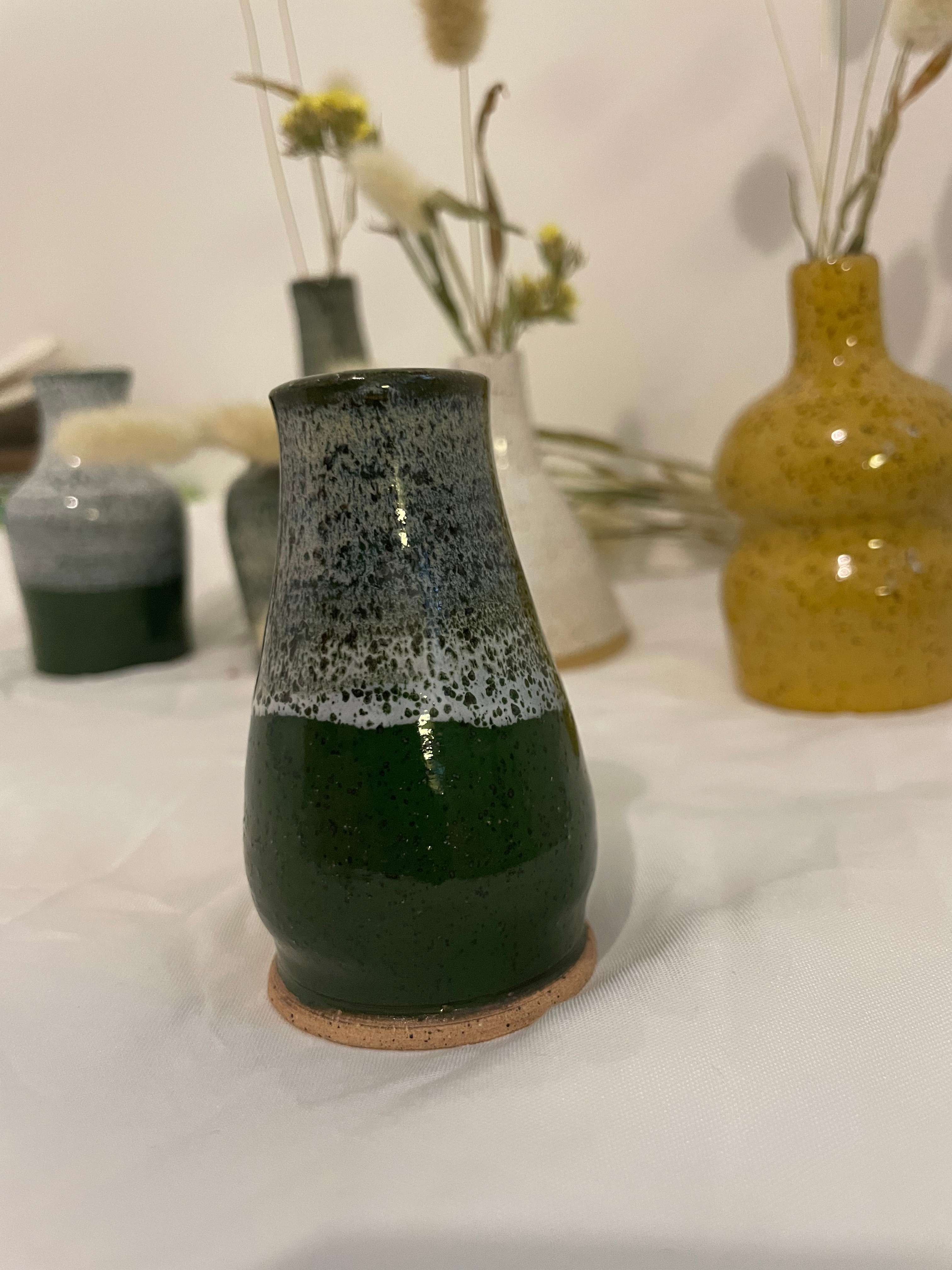 Micro Vase - Green & White
