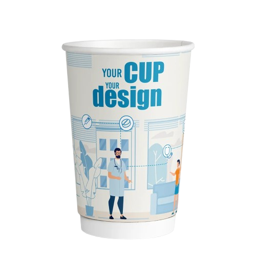 Double Wall Karton Bardak 14 OZ Baskılı