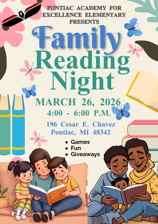 Family Reading Night, Thursday, March 26, 4-6 PM