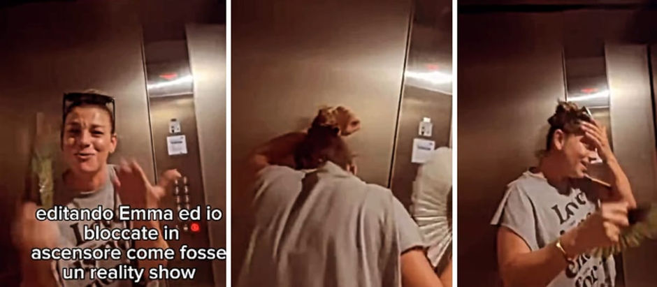 Emma coincée dans un ascenseur