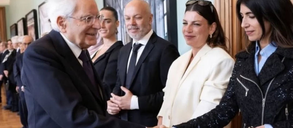 Emma et Giorgia avec le président de la république italienne