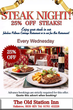Steak night deal 25%