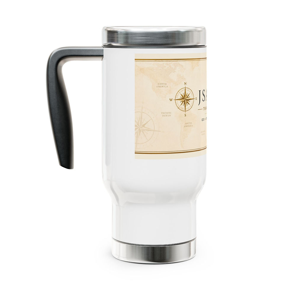 Thumbnail: Premium Stainless Steel Travel Mug with Handle | 14oz Insulated Coffee Cup